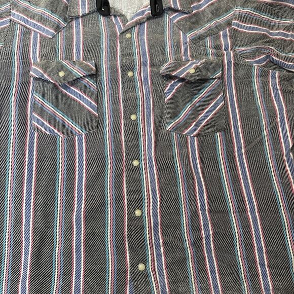 Vintage Saddle King Western Flannel Mens 2XL Flannel Pearl Snap Heavyweight XXL - Picture 2 of 11